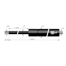 Muelle de gas con terminales soldados 8-18 (L545 - C250 - 100N)